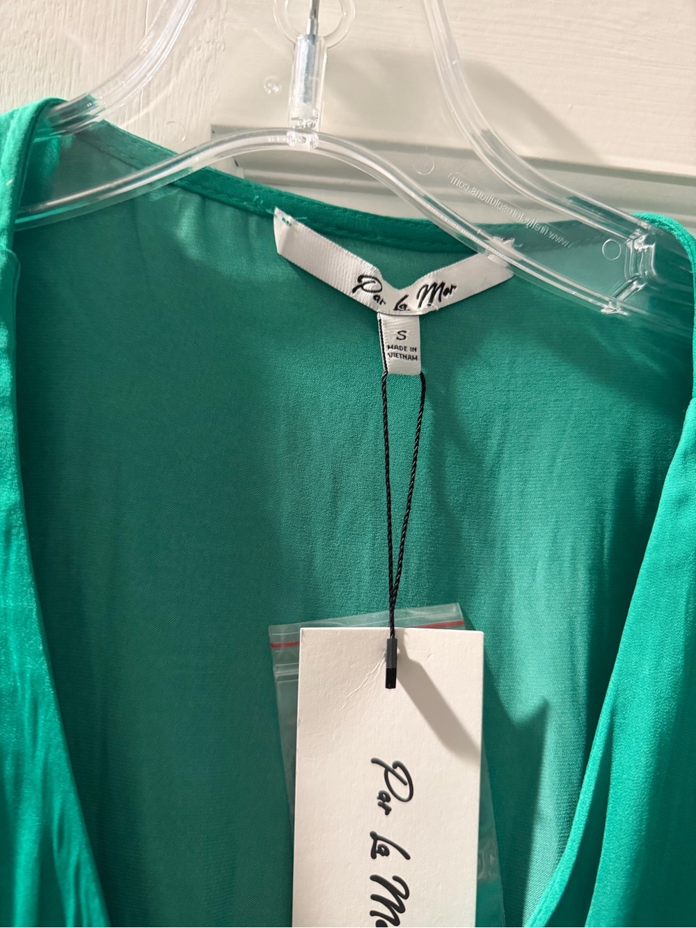 La Mer Teal Wrap Blouse with Side Tie - Picture 2 of 2